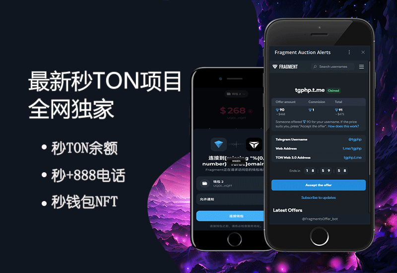 【全网最新秒TON】盗+888电话号/秒TON钱包系统/秒NFT系统/最新无风险提示/盗飞机号系统搭建/2024年末最新盘口技术-A3源码