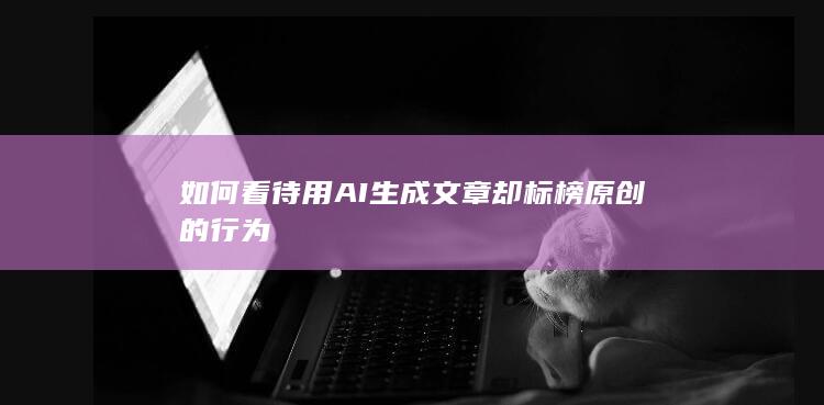 如何看待用AI生成文章却标榜原创的行为-A3源码